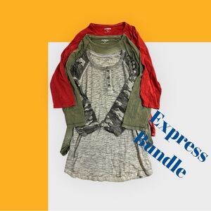 ❤️3 for $15💚 PLUS
EXPRESS BUNDLE: 3/4 Sleeve Tees - Gray, Green, & Red
